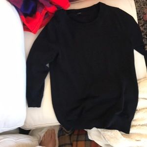 Navy blue JCrew wool short sleeve sweater